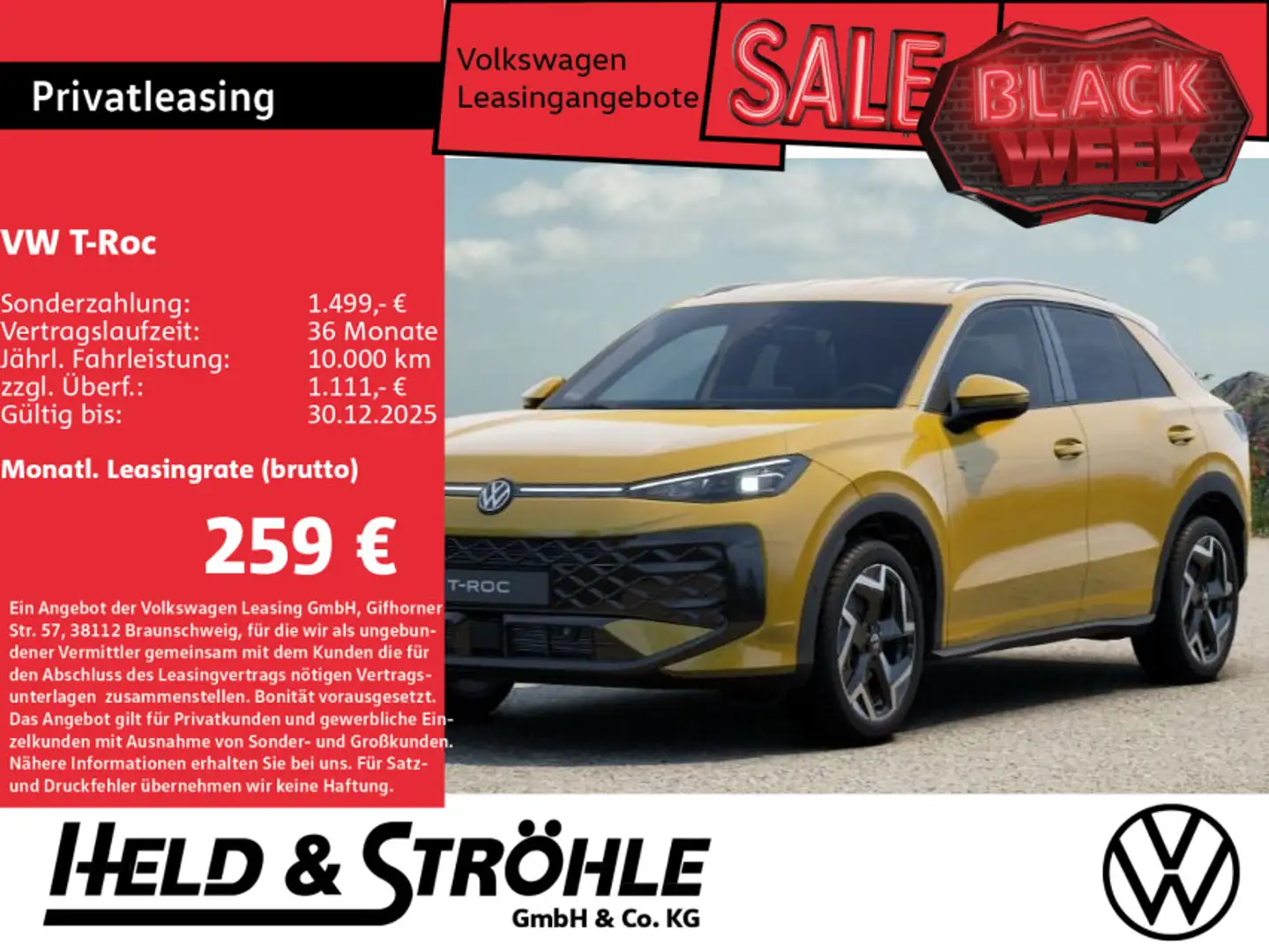 Volkswagen T-Roc Der neue T-Roc R-Line >Let's Roc Leasing< Jaune - 1