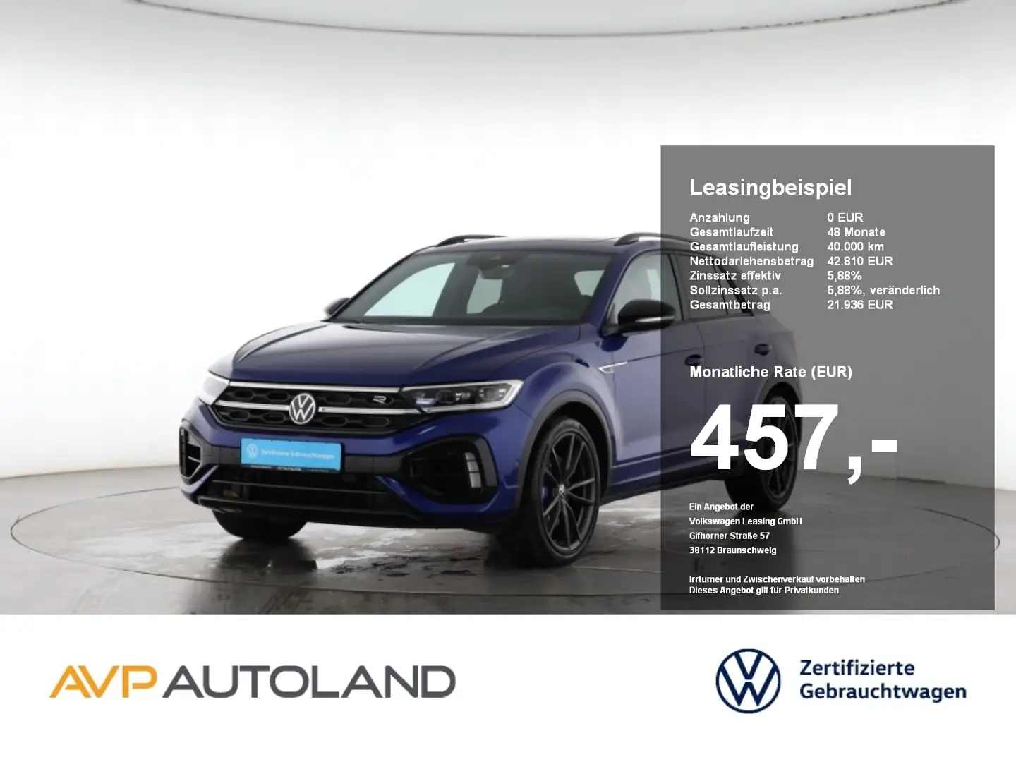Volkswagen T-Roc R 2.0 TSI DSG 4MOTION | AHK | LED | PANO | Blau - 1