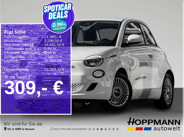 2023 Fiat 500E in White for sale