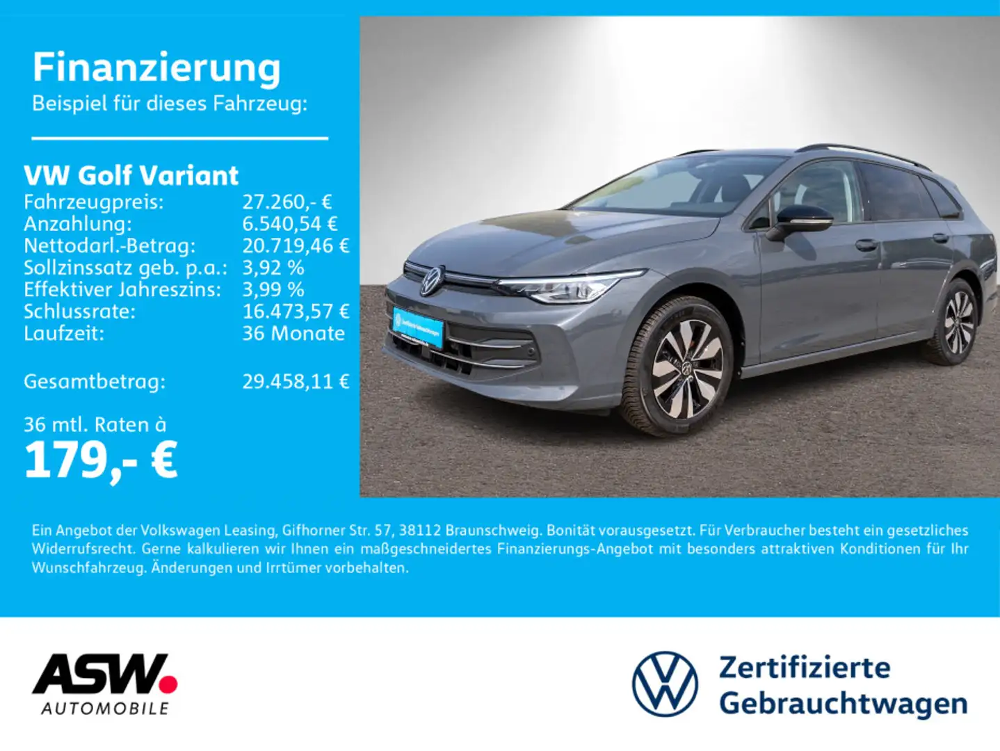 Volkswagen Golf Variant Goal 1.5 TSI LED Navi RFK ACC AHK Grau - 1
