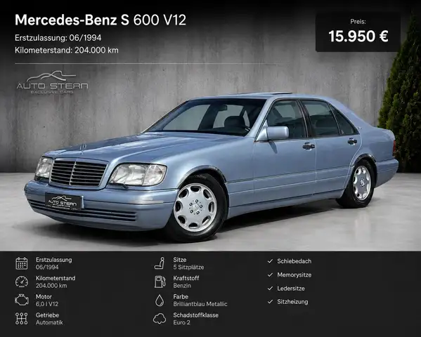 Mercedes-Benz S 600 V12 LEDER SCHIEBEDACH MEMORY