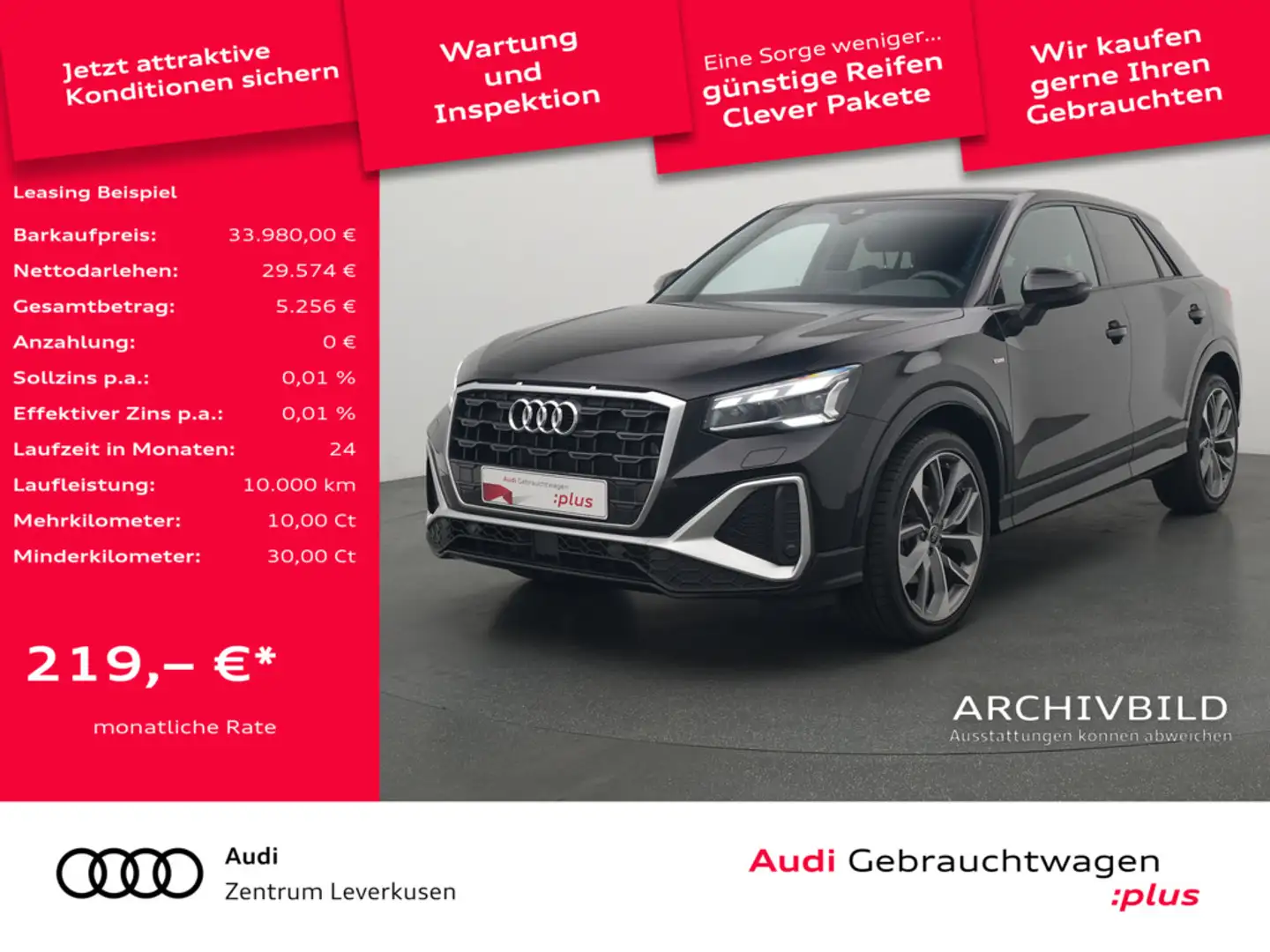 Audi Q2 S line MATRIX VIRT CARPLAY AHK SHZ PDC Schwarz - 1