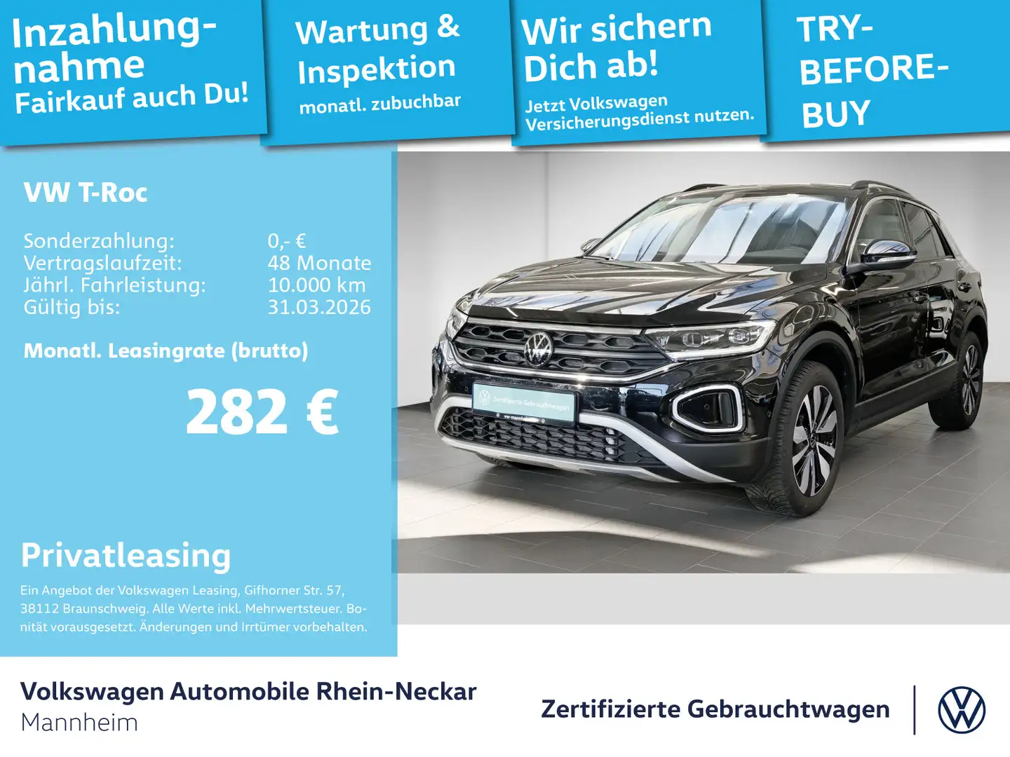 Volkswagen T-Roc 2.0 TDI GOAL DSG  Navi PDC LED uvm Schwarz - 1