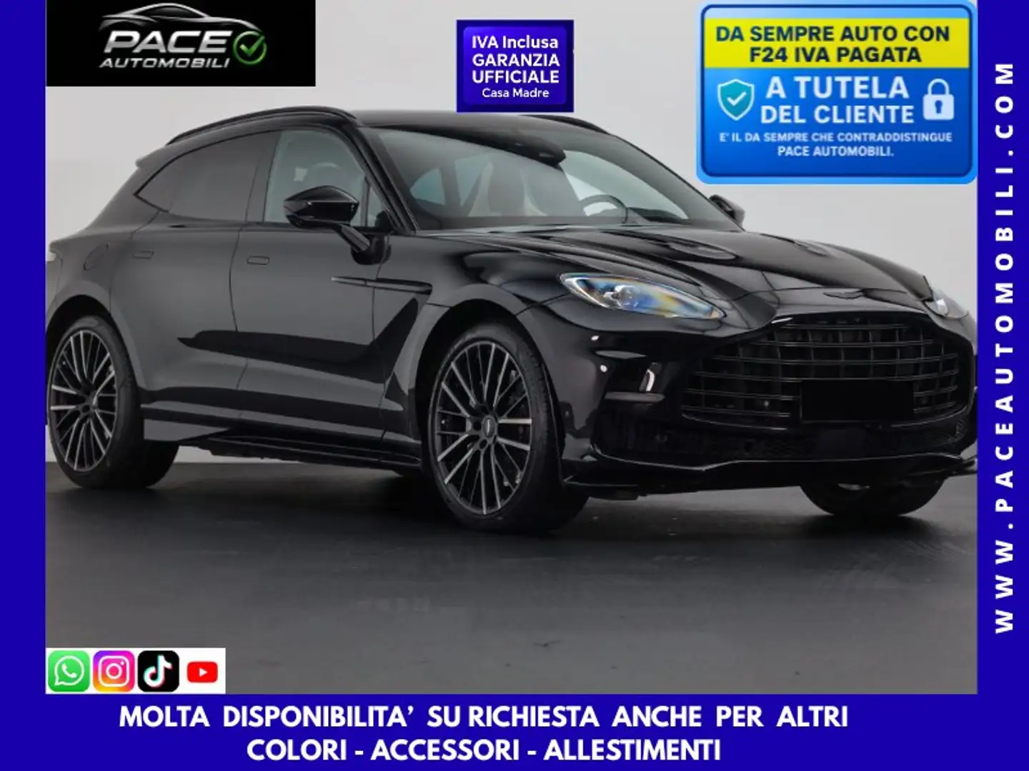 Aston Martin DBX 707 CV TETTO KAMERA 360 PDC CARBON BLACK PACK 23" Noir - 1
