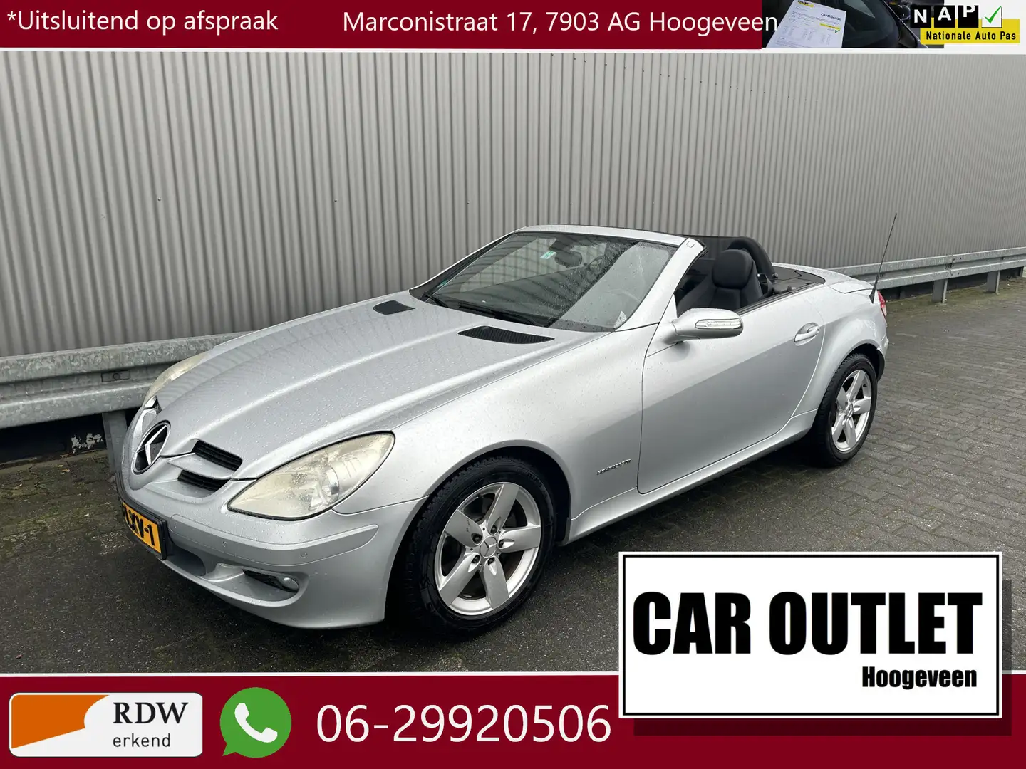 Mercedes-Benz SLK 200 K. AUTOMAAT Leer Airco LM --Inruil Mogelijk-- Gris - 1