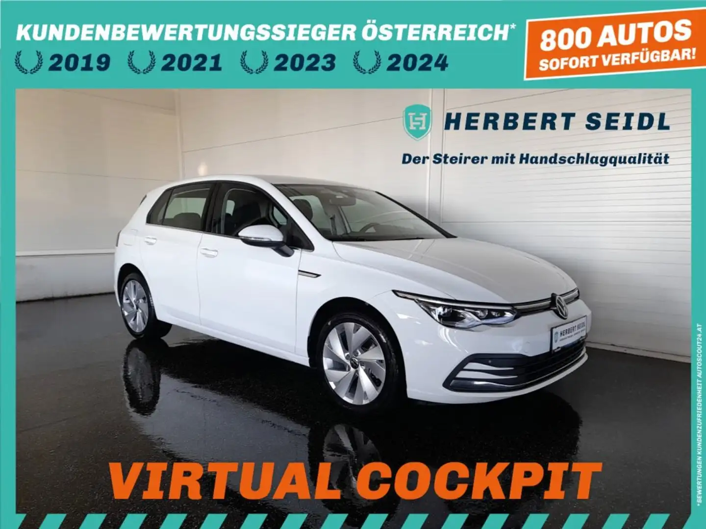 Volkswagen Golf VIII STYLE 2,0 TDI DSG *LED PLUS / NAVI / VIRTUELL PRO / MEMORY SPORTSITZE MIT MASSAGE / ACC / TRAVEL ASSIST* Weiß - 1
