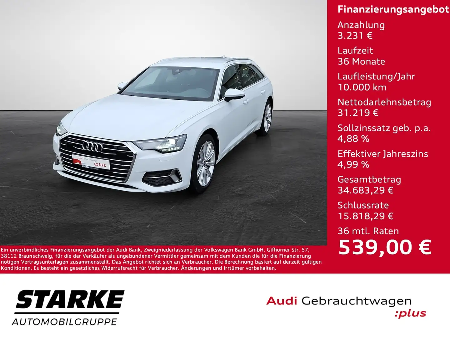 Audi A6 Avant 50 TDI tiptronic quattro sport ACC Navi R... Weiß - 1