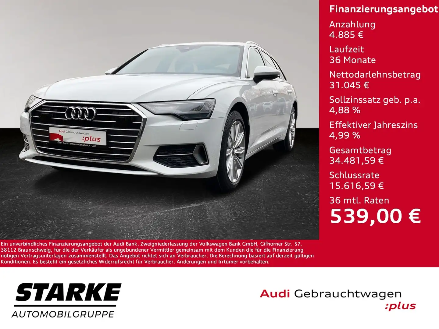 Audi A6 Avant 50 TDI tiptronic quattro sport ACC Navi R... Weiß - 1