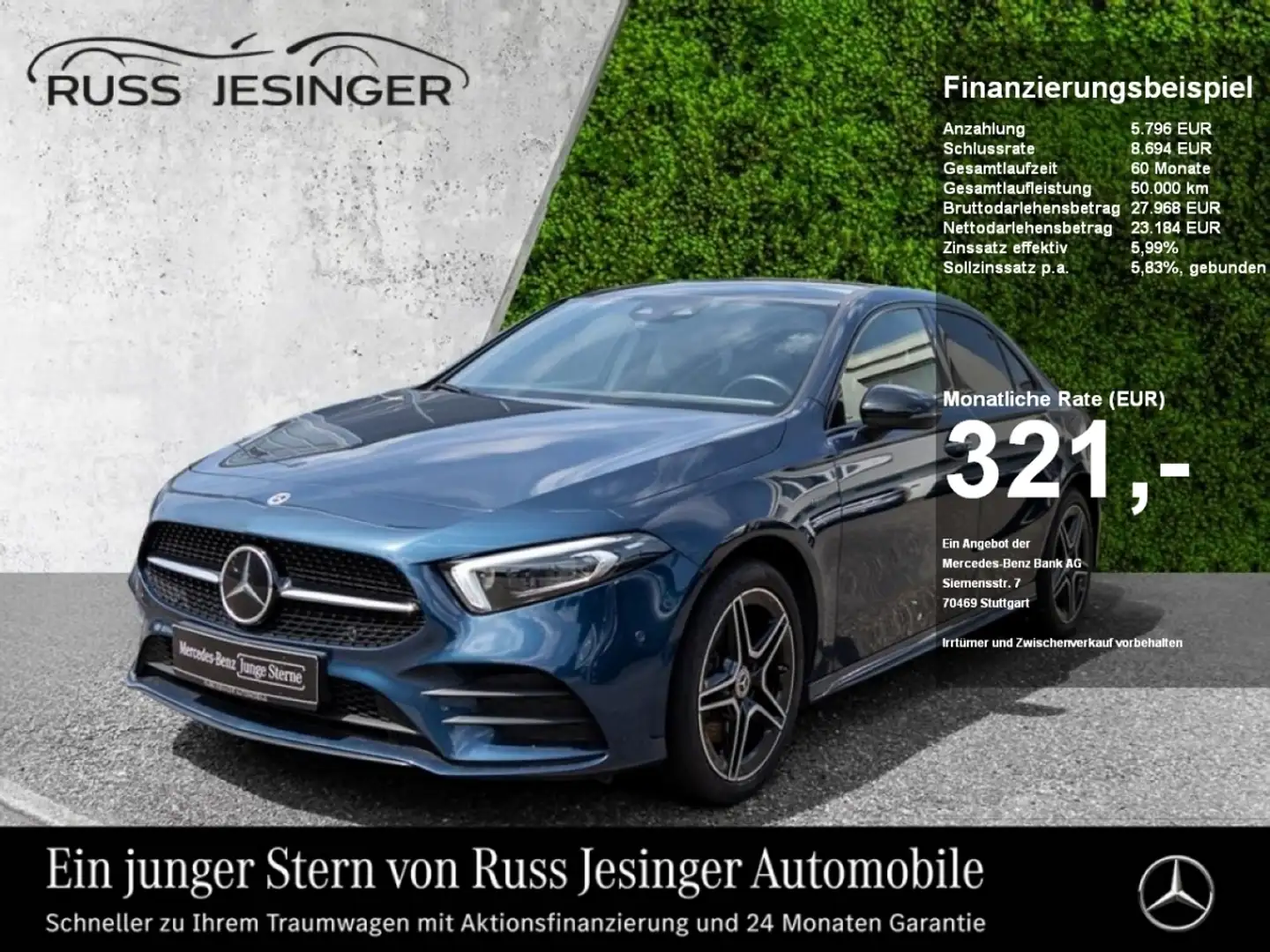 Mercedes-Benz A 250 e Lim. AMG Line *KeyGo*Pano*Navi*Distr*Cam Blau - 1