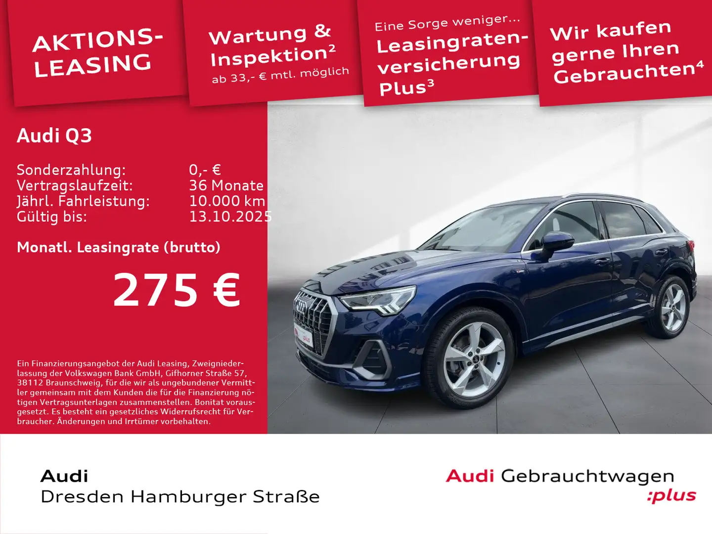Audi Q3 35 TFSI S line LED Navi AHZV S tronic Blau - 1