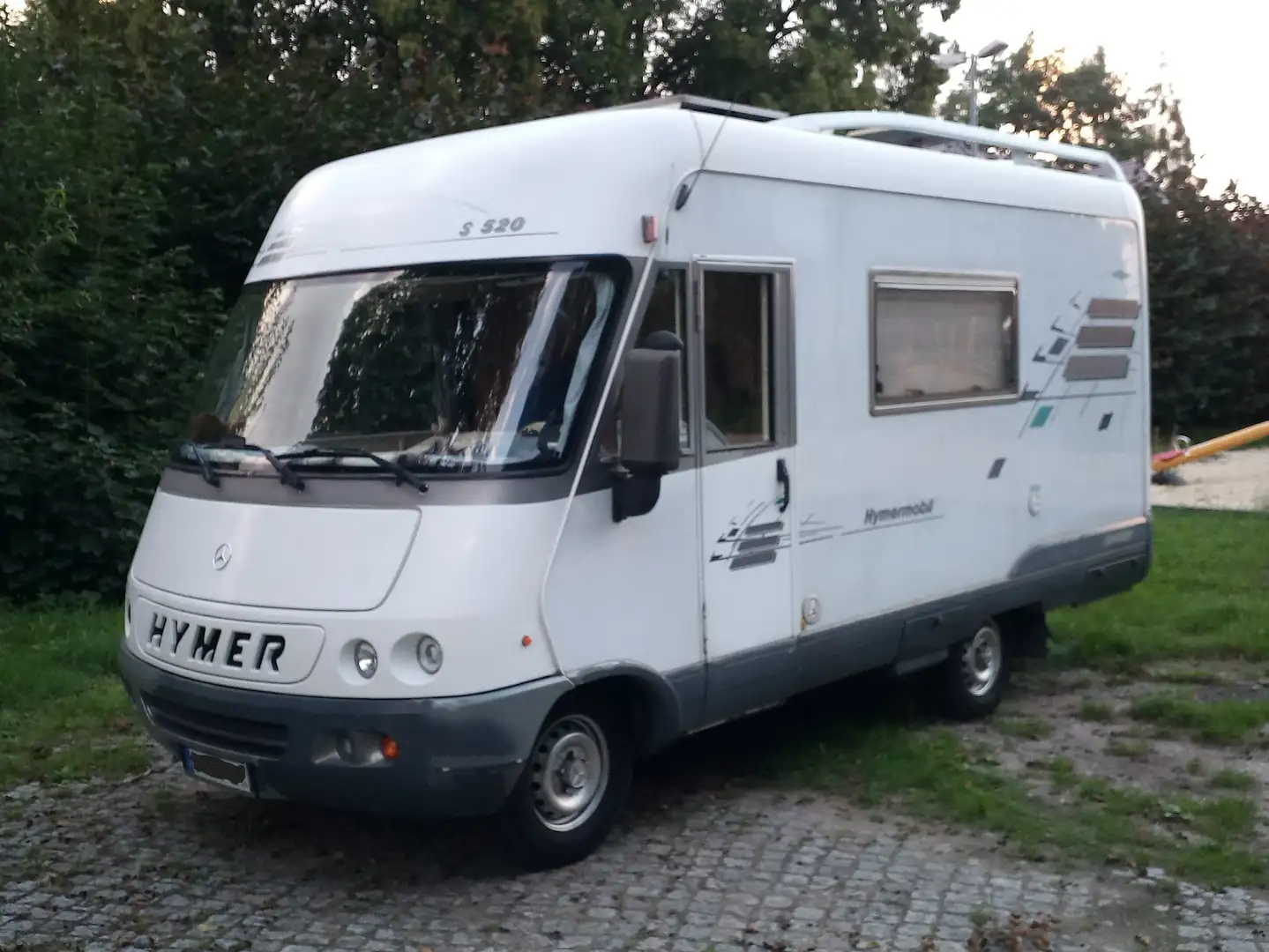 Caravans-Wohnm Hymer S520 Mercedes DPF grüne Plk.Klima,AHK,Solar,Kam Fehér - 2