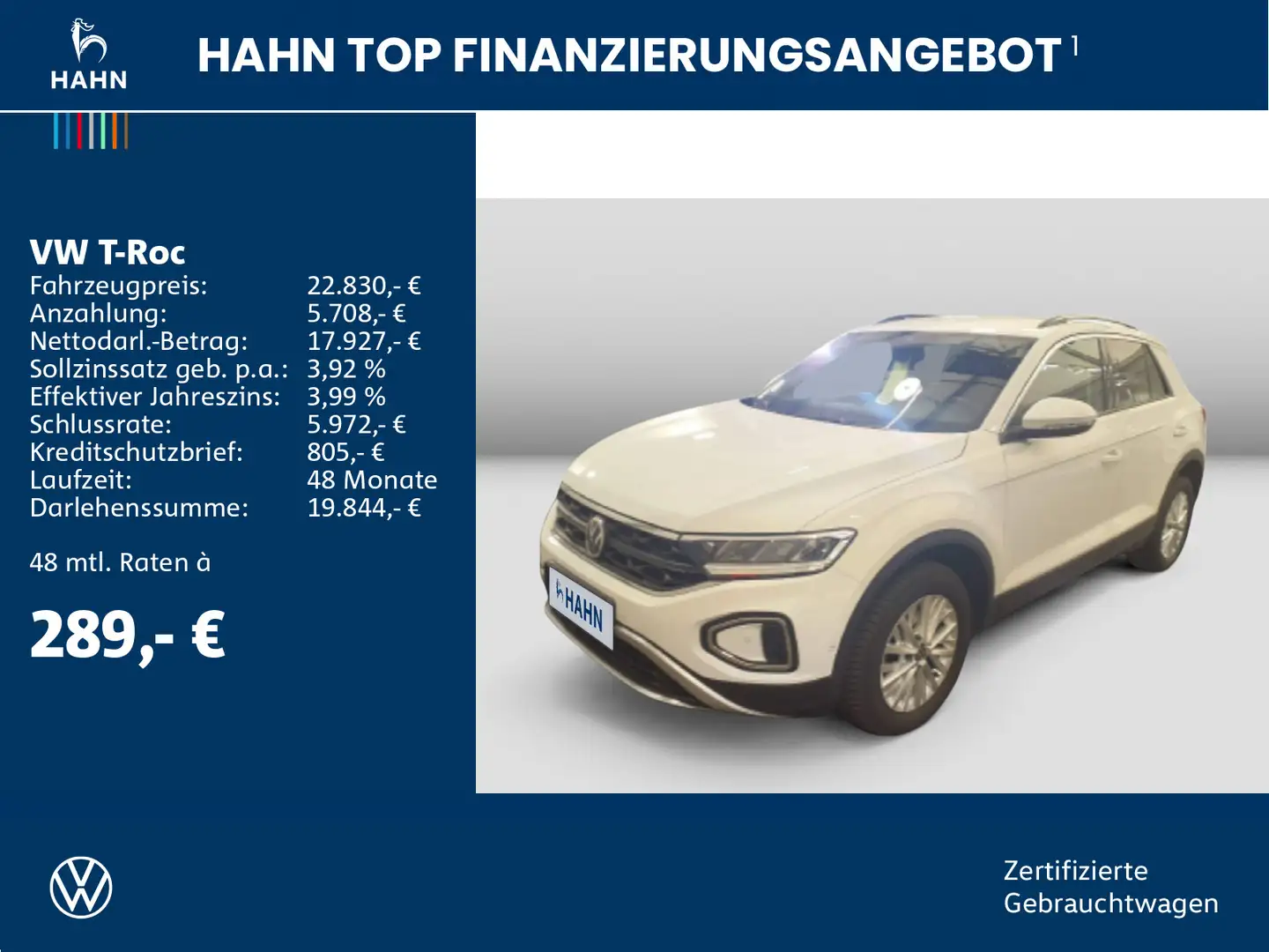 Volkswagen T-Roc Life 1.0TSI KLIMA LED NAVI PDC SITZHEIZUNG Weiß - 2