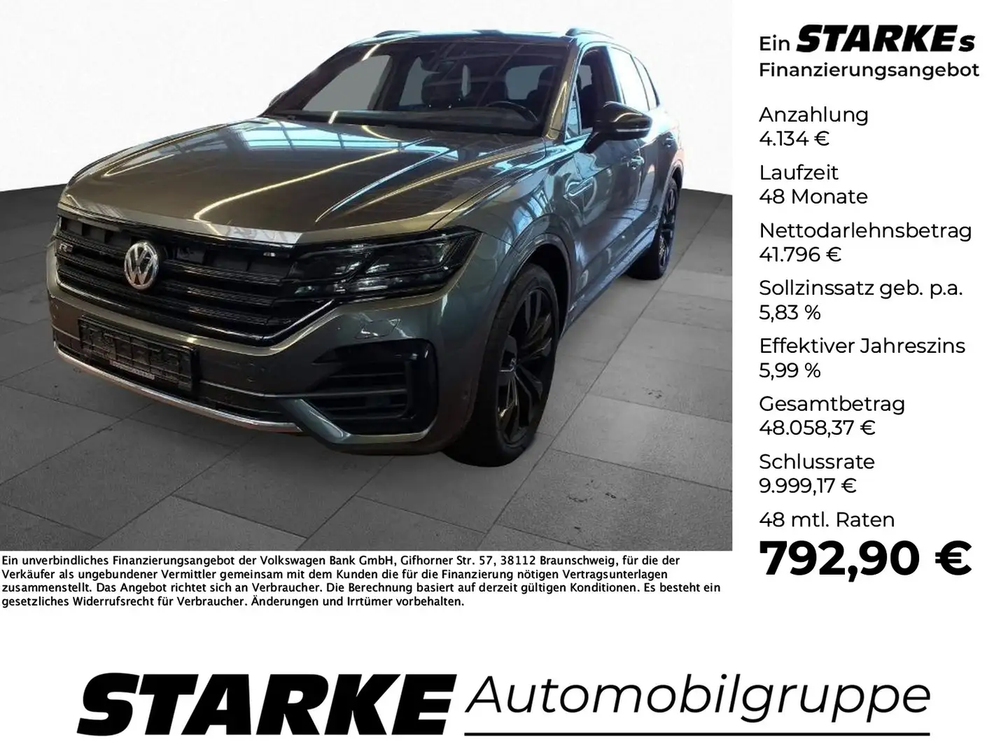 Volkswagen Touareg 3.0 TDI 4M R-Line Black Style Grau - 1