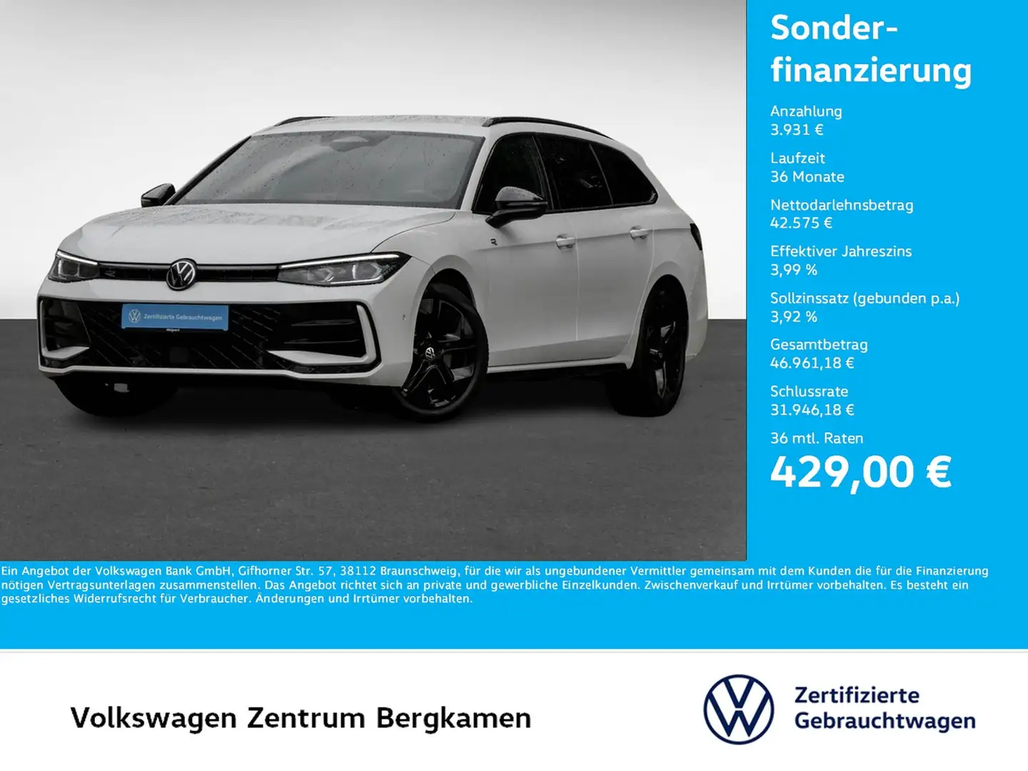 Volkswagen Passat Variant 2.0 R-LINE 4X4 NEUESMODELL AHK 18Z Weiß - 1
