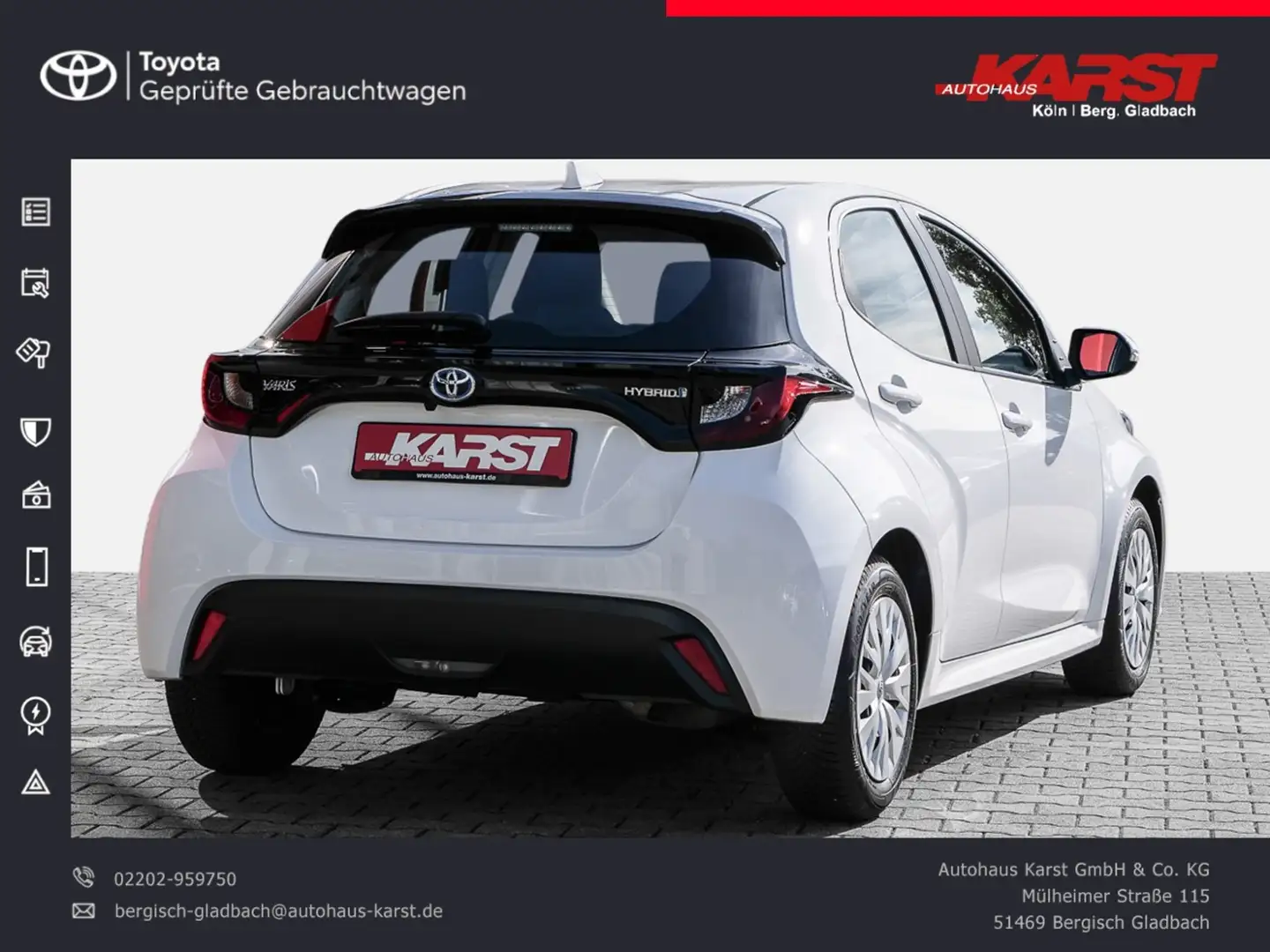 Toyota Yaris Hybrid Business Ed. *CarPlay/AndroidAuto* Bianco - 2