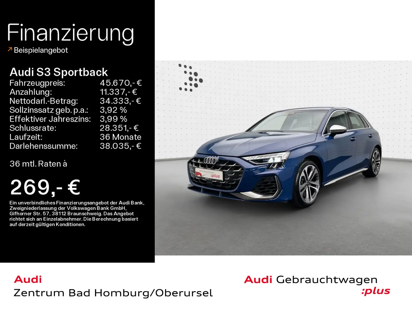 Audi S3 TFSI quattro*Navi*LED*Alu*PDC*Virtu Blau - 1