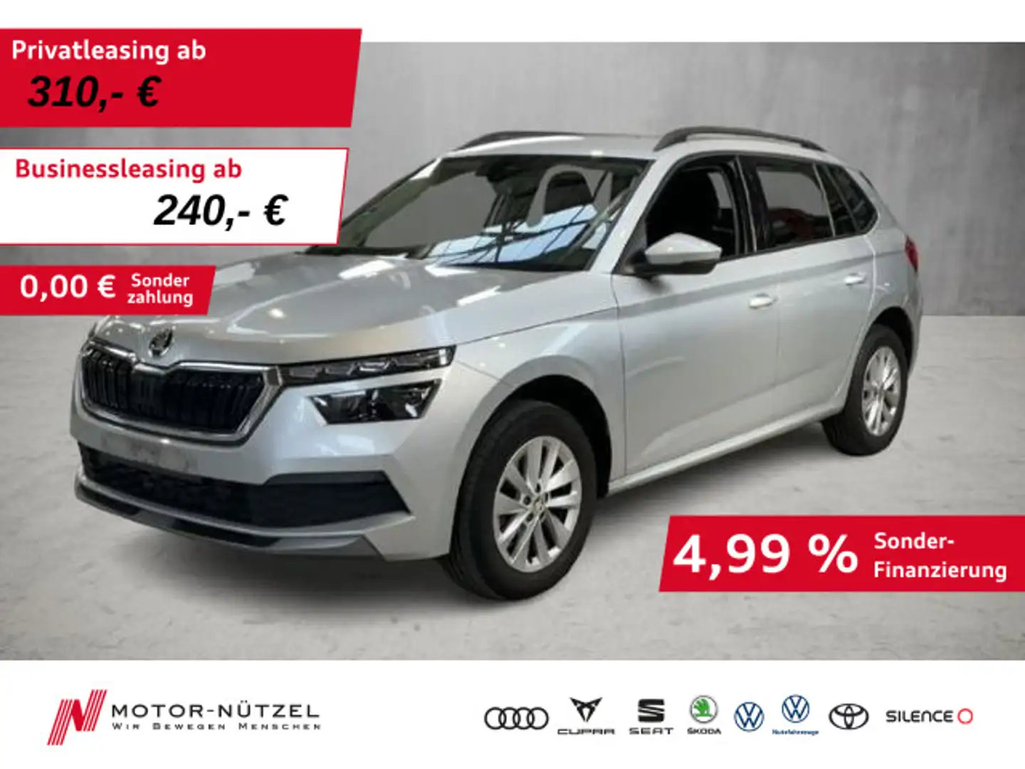 Skoda Kamiq 1.5 TSI DSG SELECTION LED+ACC+APP+SHZ+PDC Silber - 1