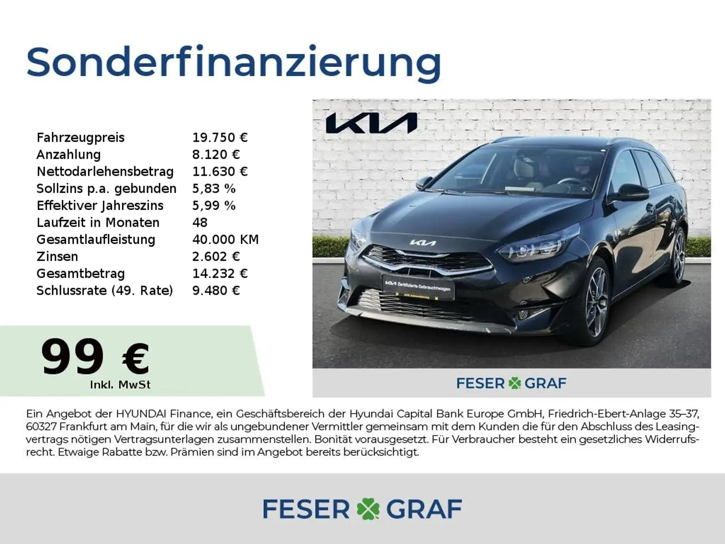 Kia Ceed SW / cee'd SW 1.5T Vision Special Navi Klima Schwarz - 1