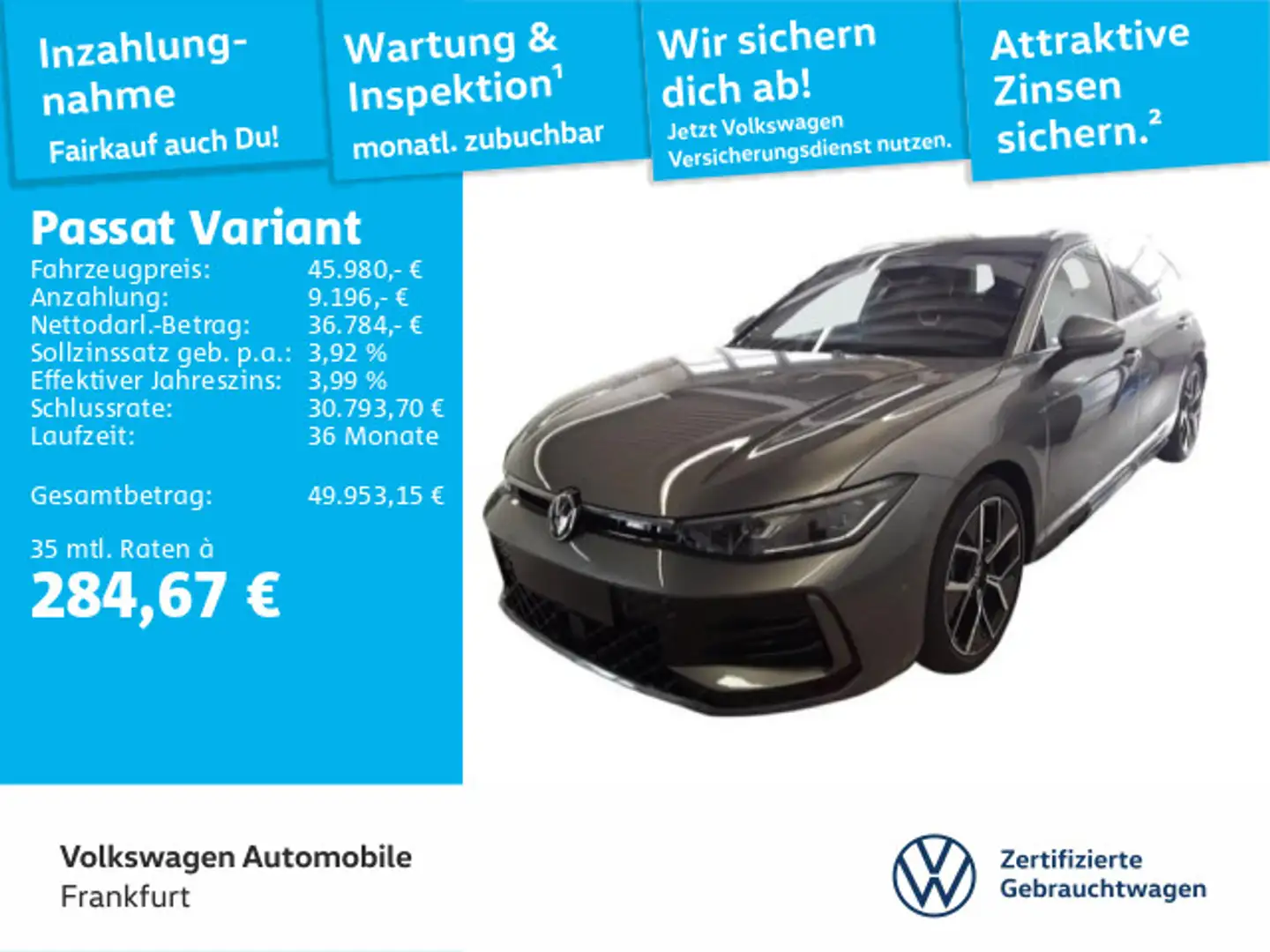 Volkswagen Passat Variant 2.0 TDI DSG 4Motion R-Line Navi I Grau - 1