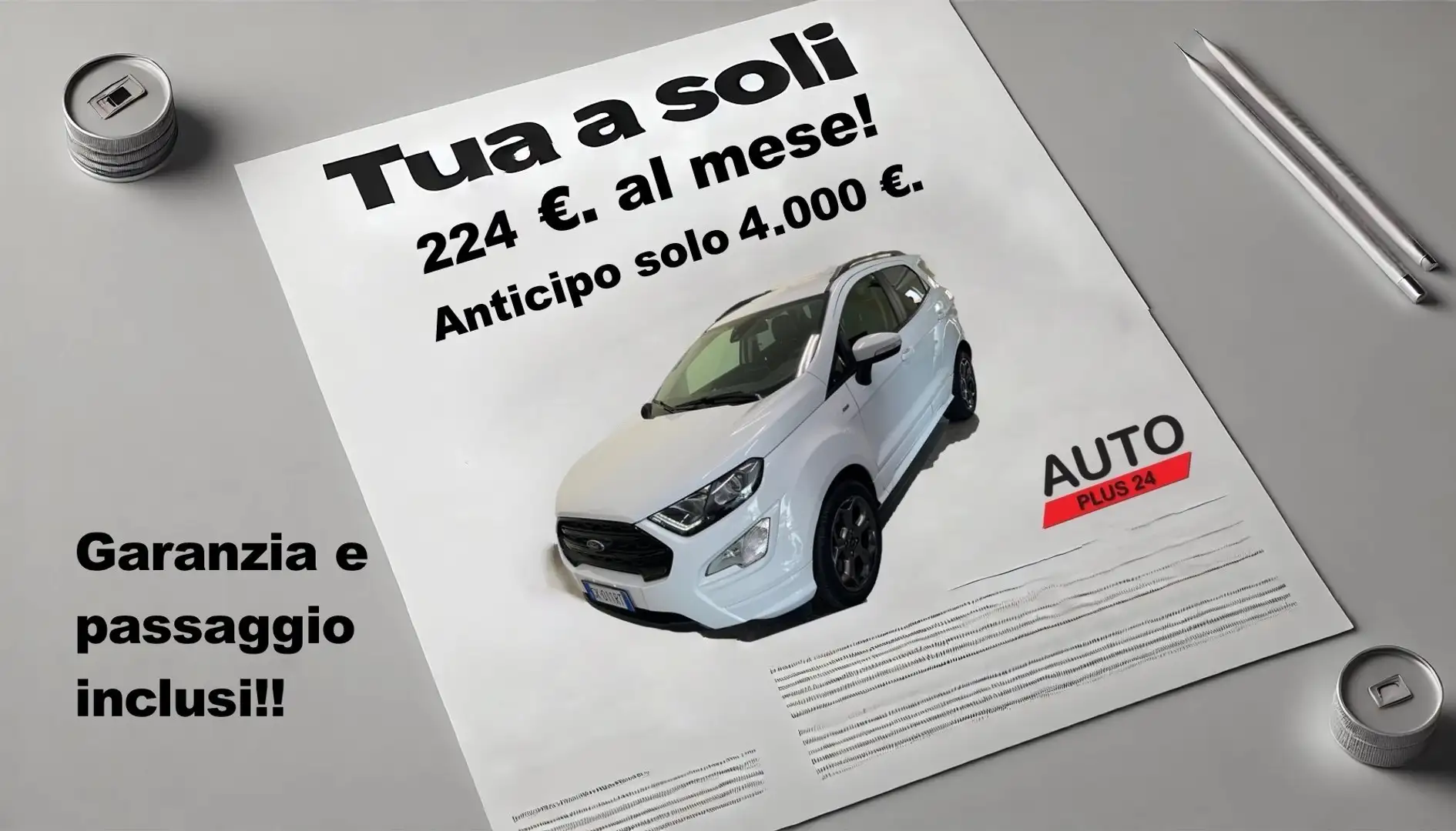 Ford EcoSport 1.0 EcoBoost S&S ST-Line con "PROMO PLUS" Bianco - 2