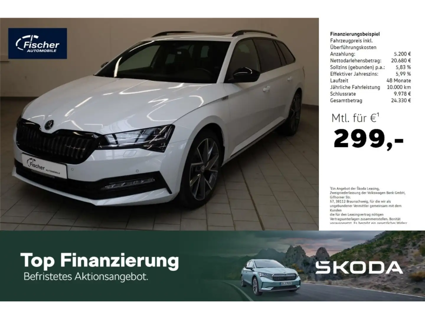Skoda Superb Combi 1.4 TSI iV Sportline DSG AHK/P-Dach Weiß - 1