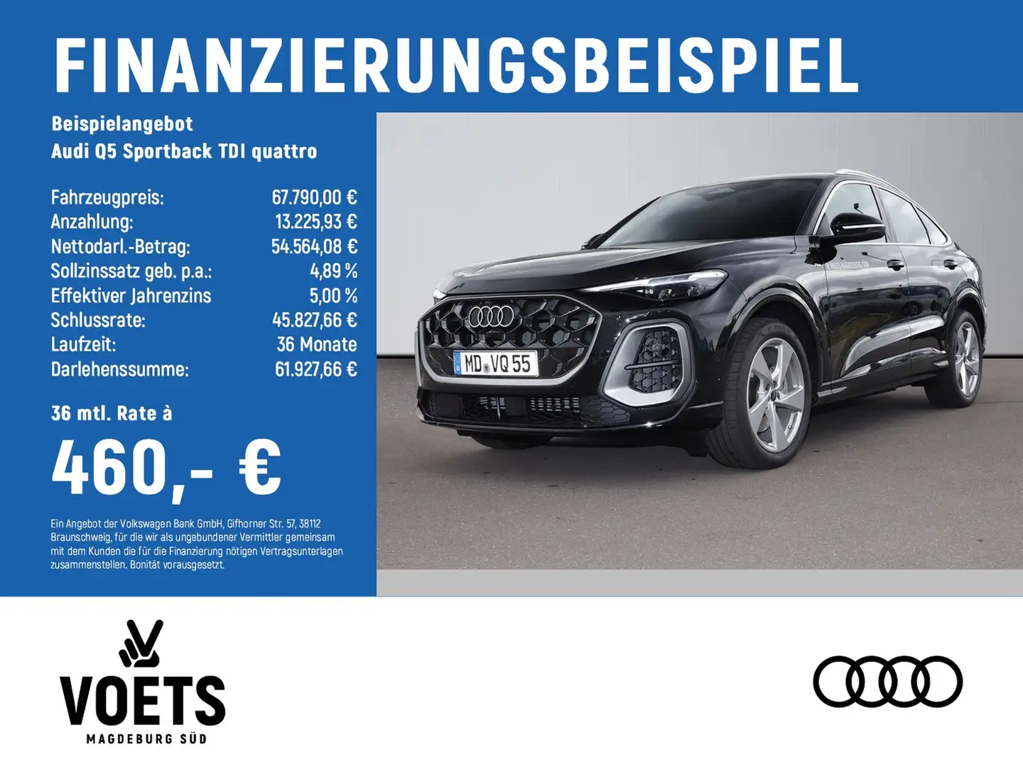 Audi Q5 Sportback TDI quattro S tronic MATRIX+B&O Schwarz - 2