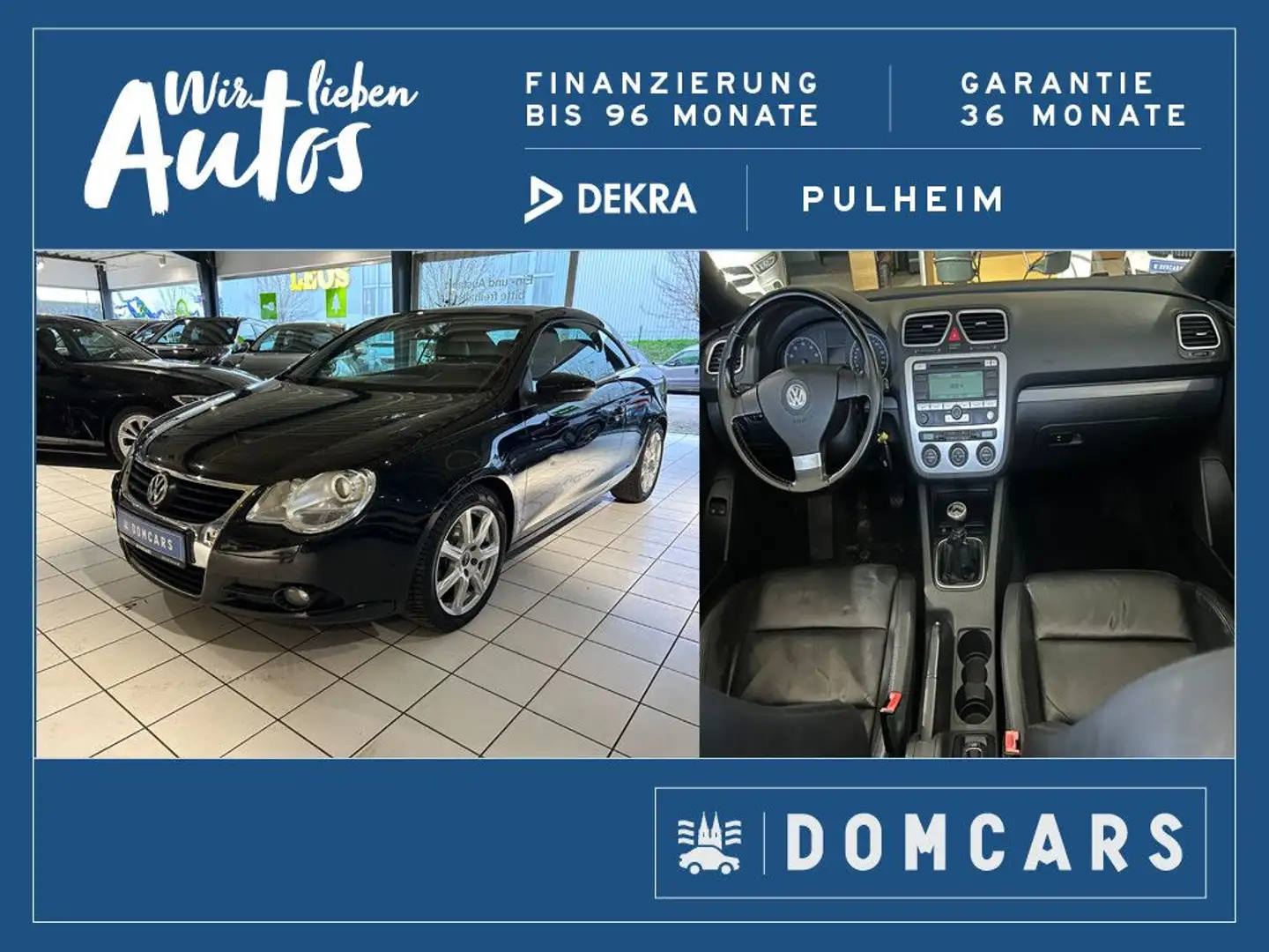 Volkswagen Eos 1.4/LEDER/KLIMAAUTOMATIK/NAVI/ALU/SITZHEIZUNG Schwarz - 1