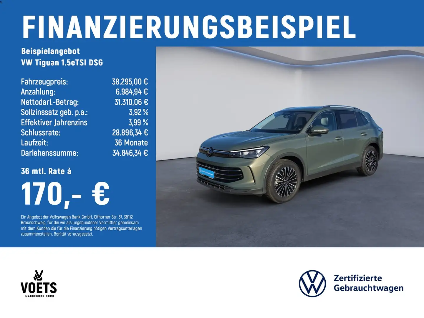 Volkswagen Tiguan 1.5eTSI DSG Elegance LED+NAVI+ACC+DAB+ Vert - 2