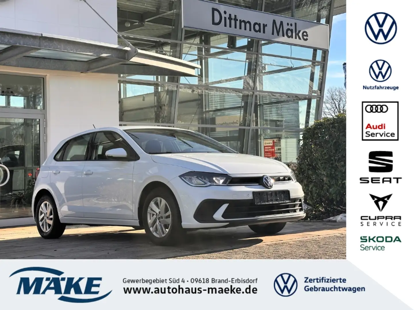 Volkswagen Polo Life 1.0 APP PDC GRA LED SITZHZG KLIMA ALU Weiß - 1