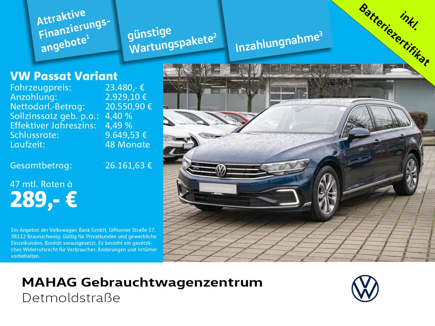 Volkswagen Passat Variant GTE 1.4 TSI eHybrid AHK NAvi LED Blau - 1