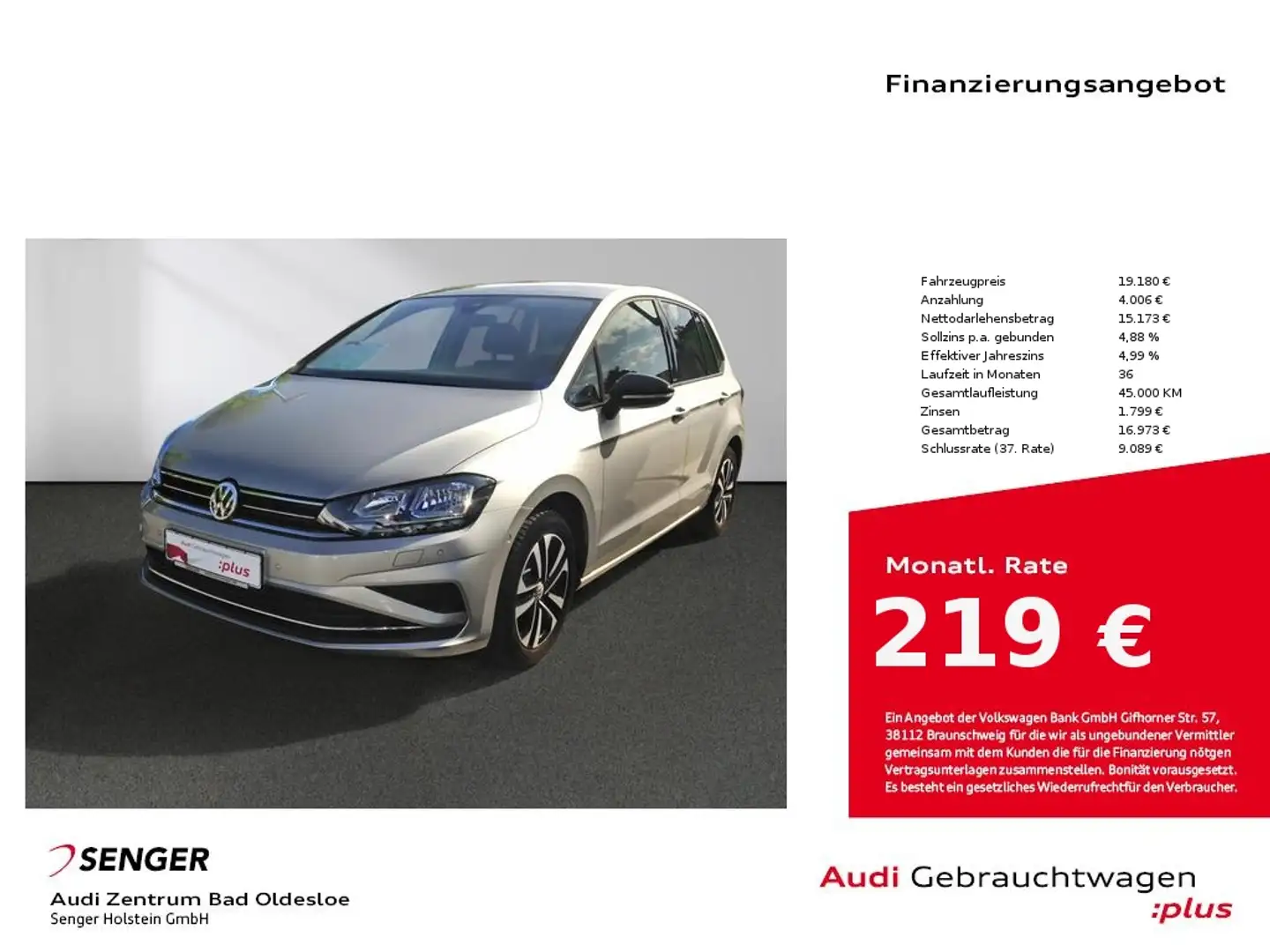 Volkswagen Golf Sportsvan 1.0 TSI IQ.DRIVE Navi PDC SHZ ACC Zilver - 1