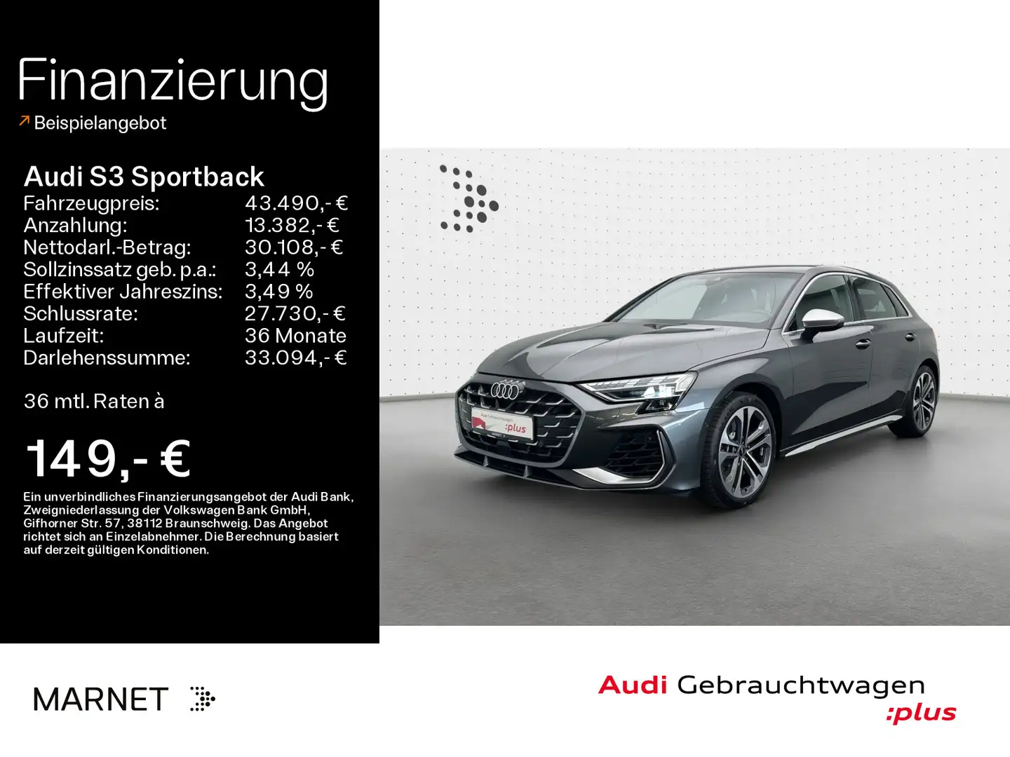 Audi S3 TFSI quattro*Navi*LED*Alu*PDC*Virtu Grigio - 1