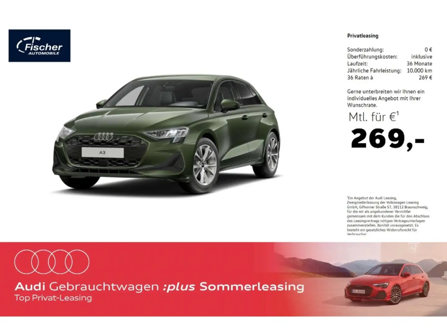 Audi A3 Sportback 35 TDI S-Tronic AHK/NAV/SH/Virt+ Grün - 1