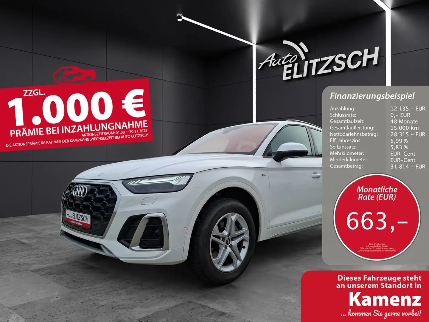 Audi Q5 40 TDI quattro S-line S-tronic STH Matrix AHK N... Weiß - 1
