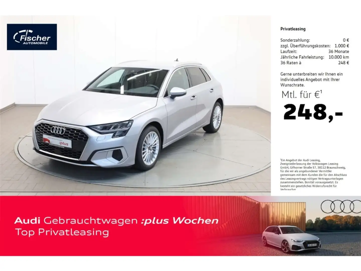 Audi A3 Sportback 35TFSI advanced S-Tronic AHK/SH/PDC Silber - 1