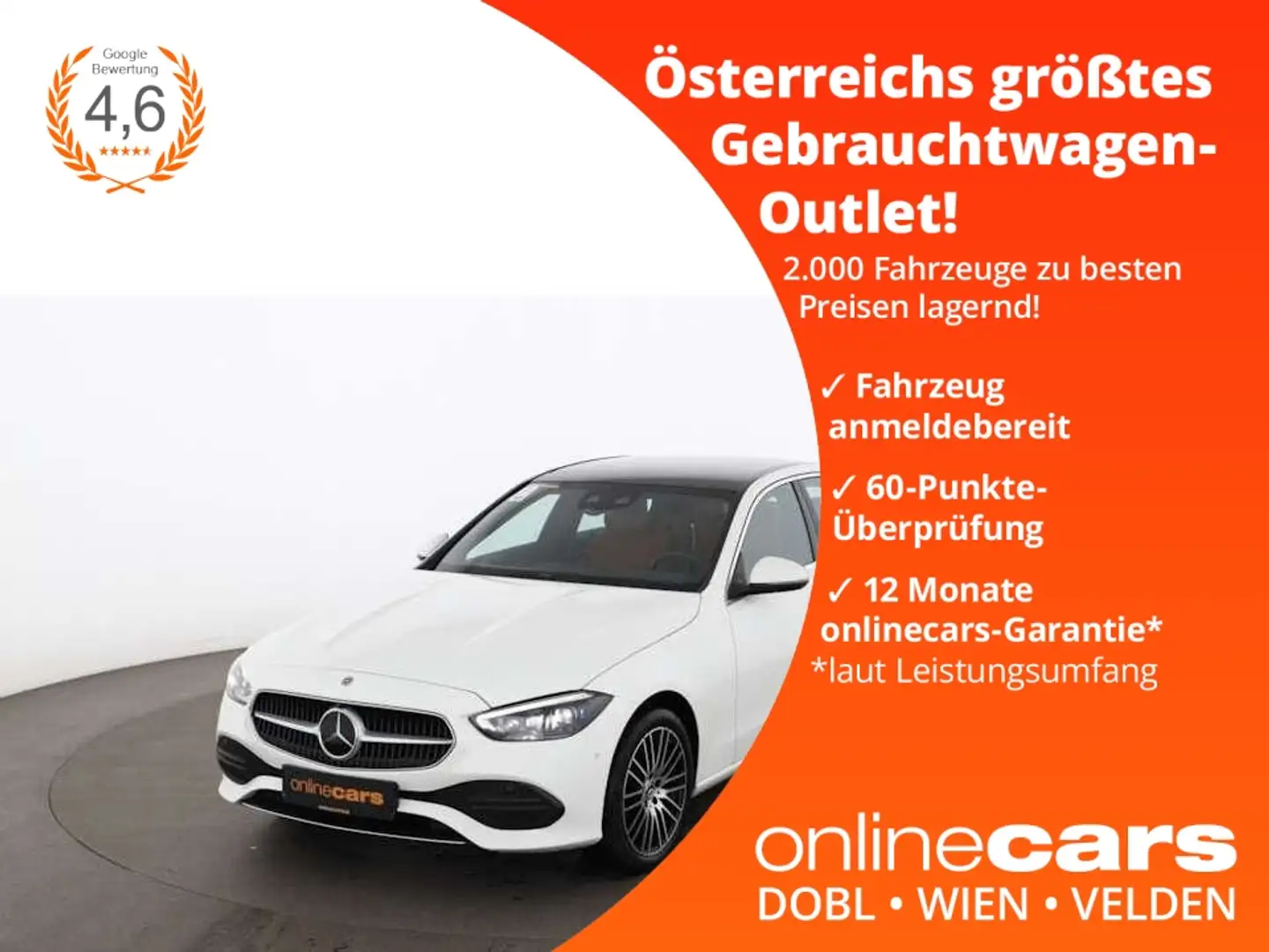 Mercedes-Benz C 220 d Avantgarde Aut LED SKY 360-CAM RADAR LEDER Weiß - 1