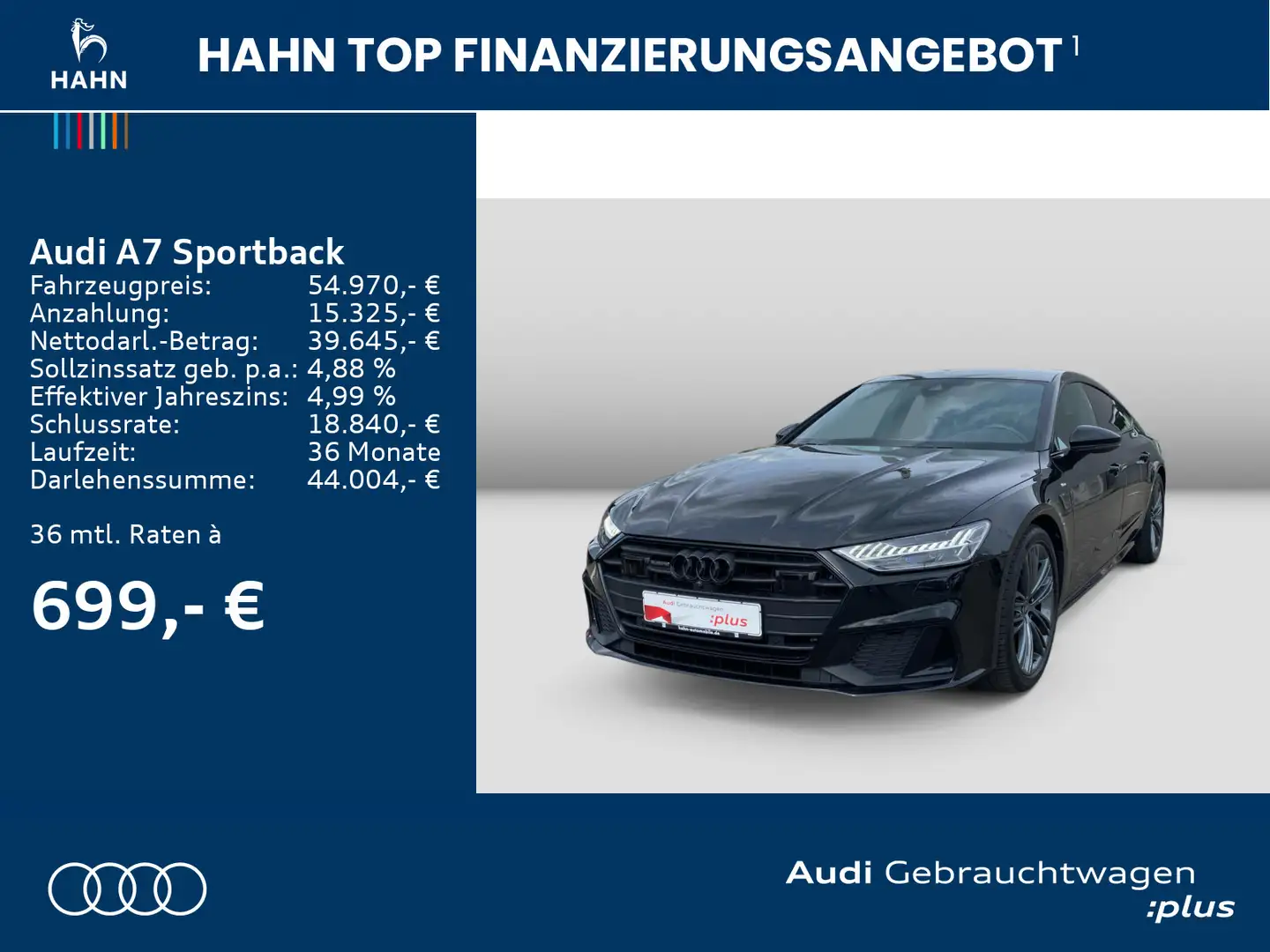 Audi A7 50TDI qua S line S trc Virtual B&O Schwarz - 2