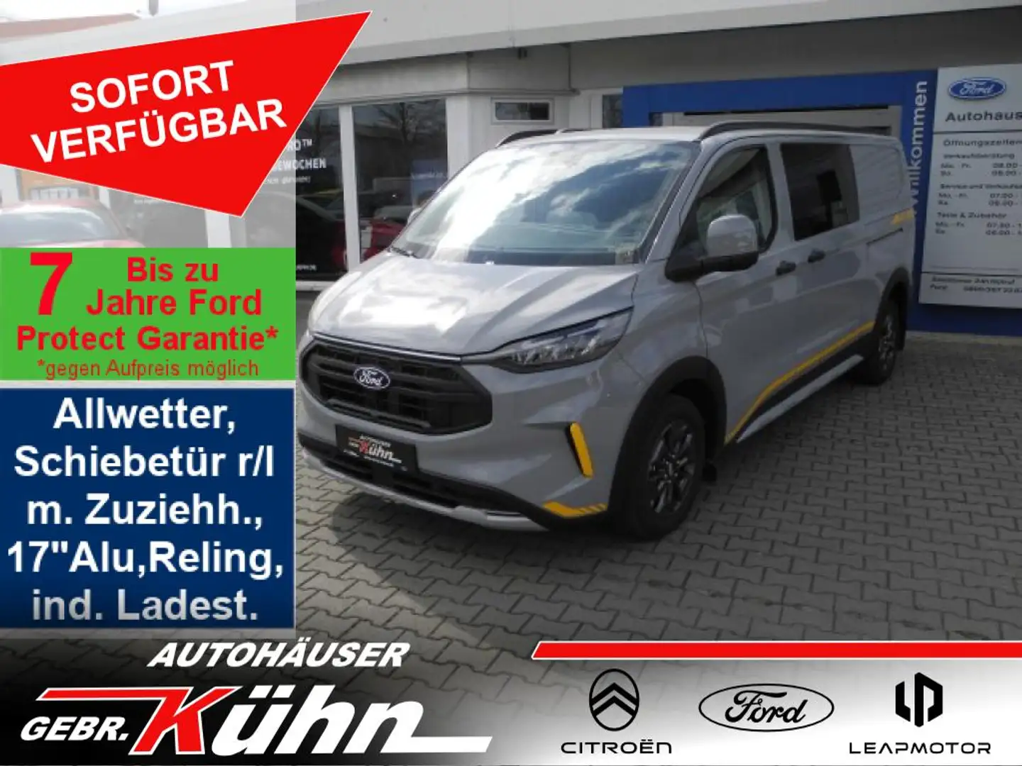 Ford Transit Custom L2 4x4 Autm. Trail - AHK, Standh., Allw., 5-türig Grigio - 1