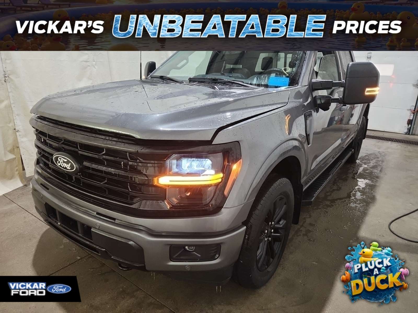 Gray 2024 Ford F-150 Pickup Truck Four-Wheel Drive Automatic