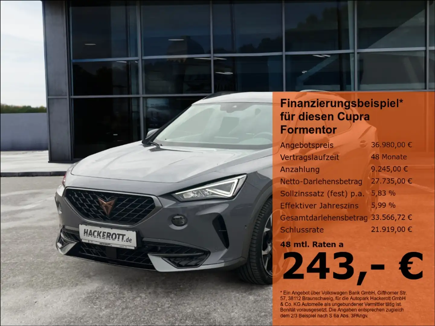 CUPRA Formentor VZ 4Drive 2.0 TSI Led Navi Full Link ACC DCC Grau - 1