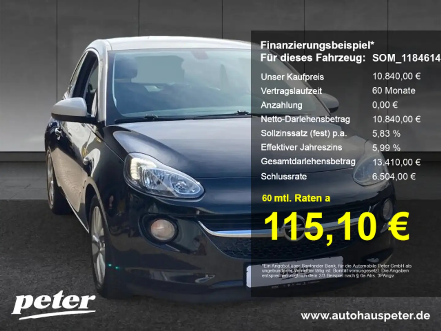 Opel Adam Adam 1.4 120 Jahre Klima Sitzheizung Schwarz - 1