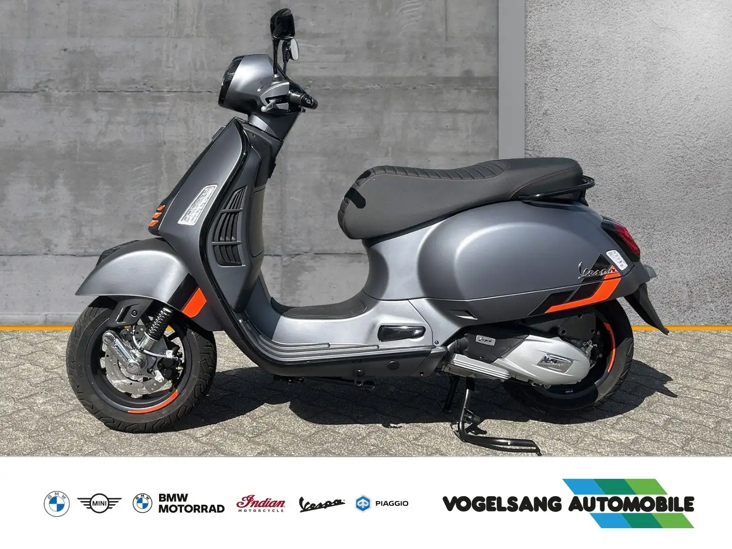 Vespa GTS 125 Super Sport, Black Parts, Start Stopp Au Grijs - 2
