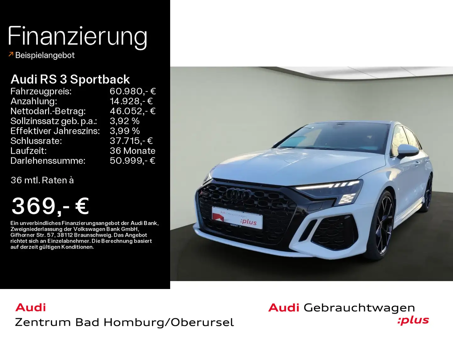 Audi RS3 quattro*Navi*Matrix*HUD*B&O*PDC*V Белый - 1