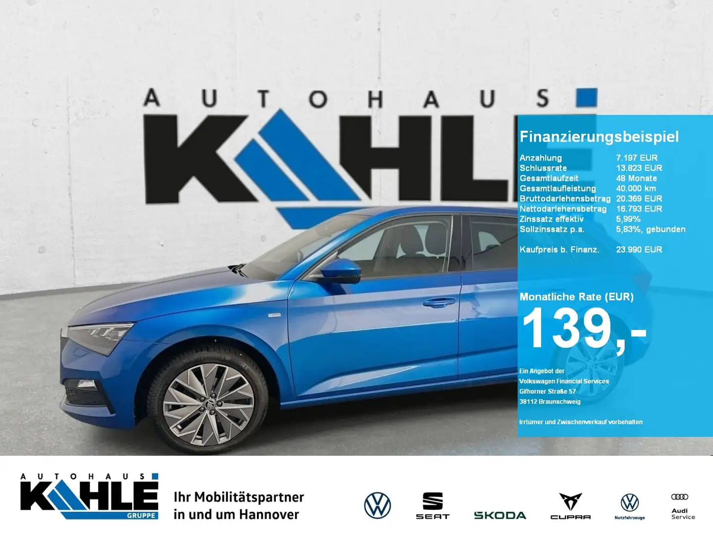 Skoda Scala 1.5 TSI DSG Ambition Sitzh Klimaaut. Bleu - 1