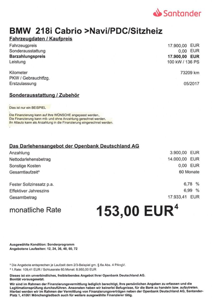 BMW 218 i Cabrio NAV/PDC/Sitzheiz/Bluetooth — photo 2