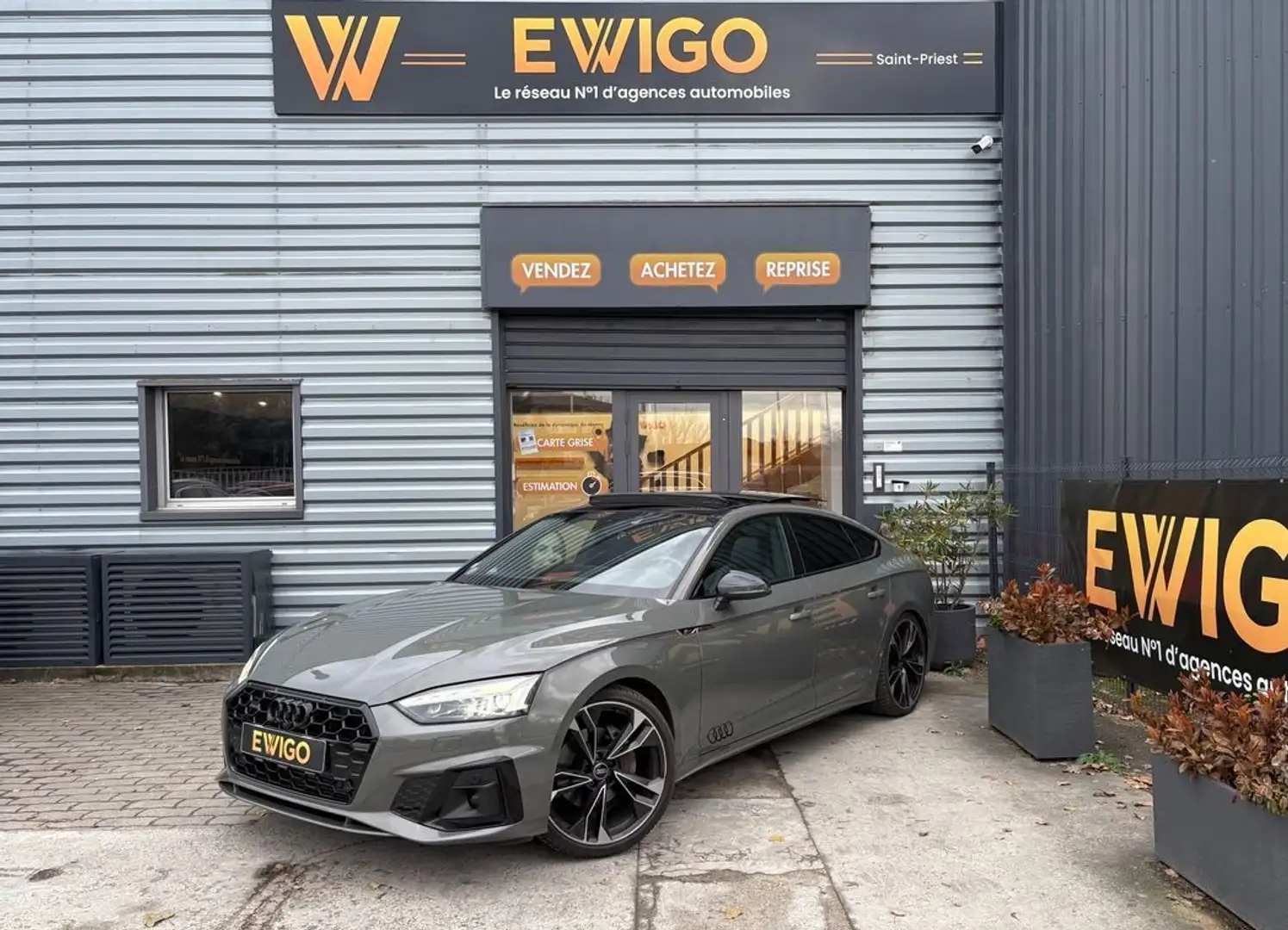 Audi A5 2.0 40 tfsi 205ch s-line quattro s-tronic 7 toit ouvrant b&o matrix led Gris - 1