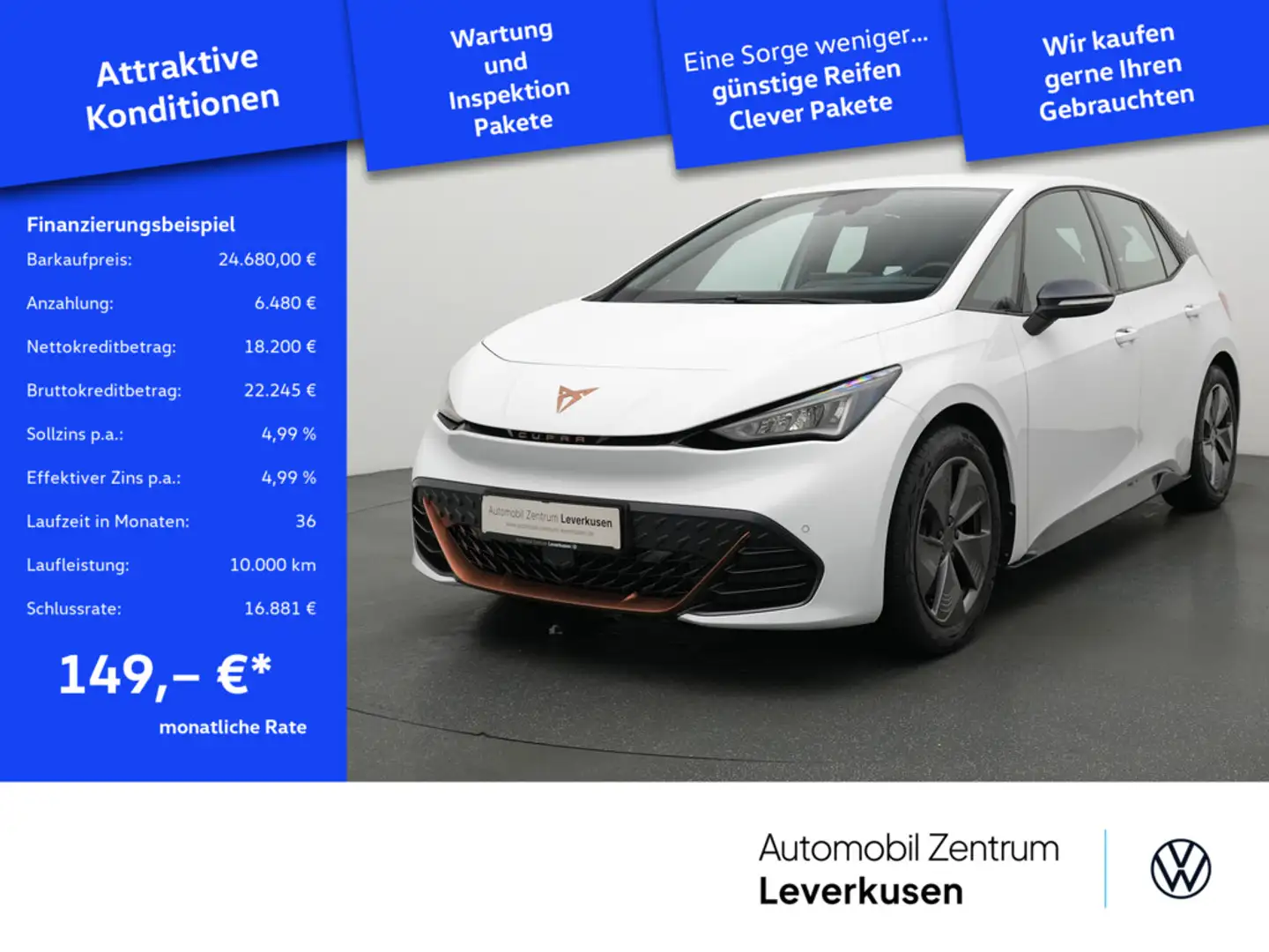 CUPRA Born 150 kW CARPLAY PDC LED KAM NAVI ACC VIRT Schwarz - 1