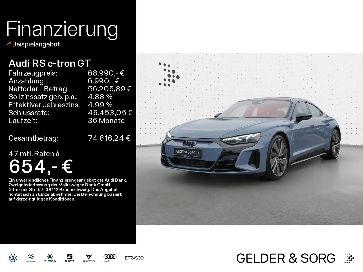 Audi RS e-tron GT quattro 360°*Air*ACC*Pano*B&O*HuD* Grau - 1