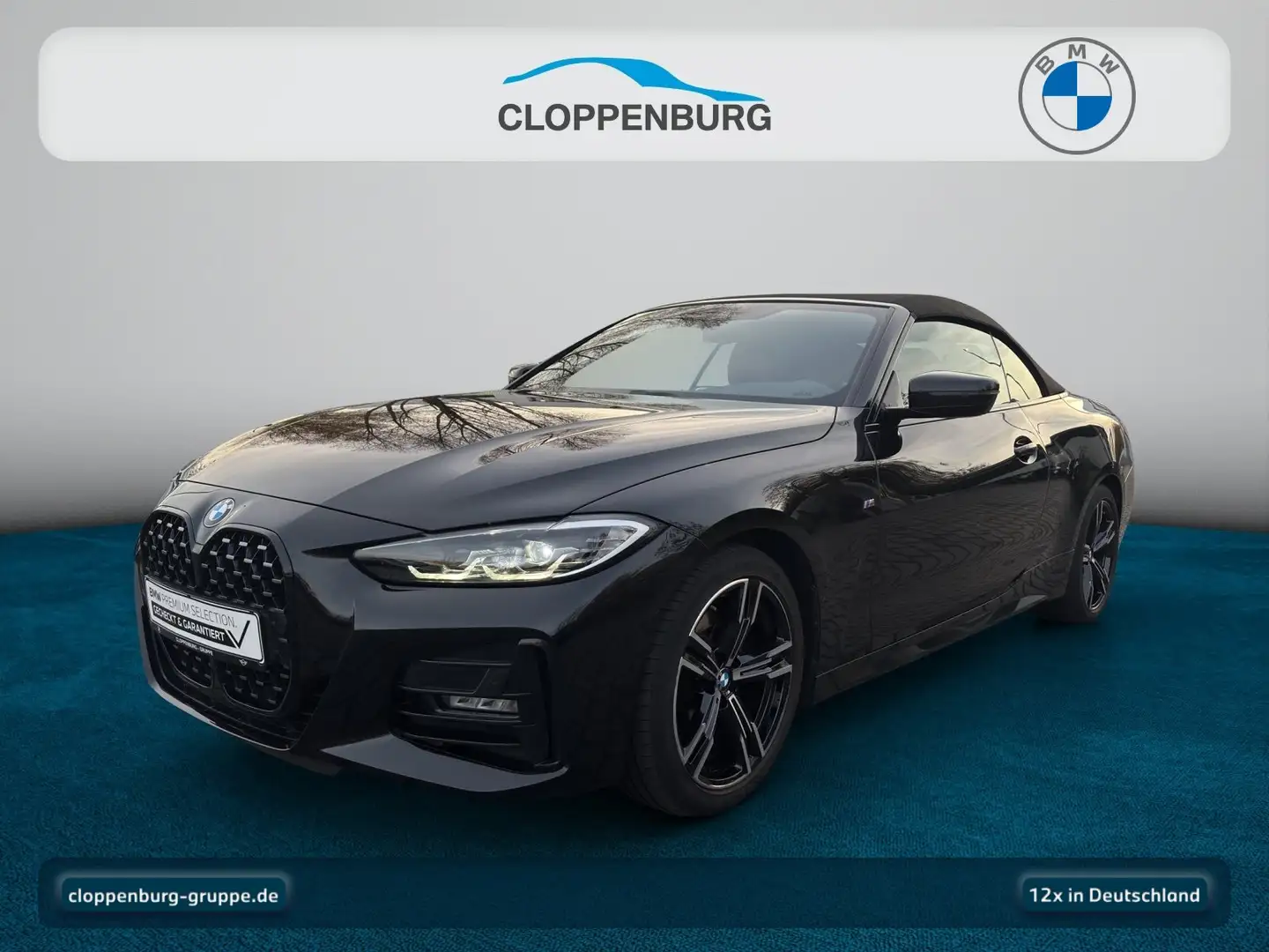 BMW 420 i Cabrio Navi+SHZ+HiFi+Spurass.+Klimaaut.+LED Schwarz - 1