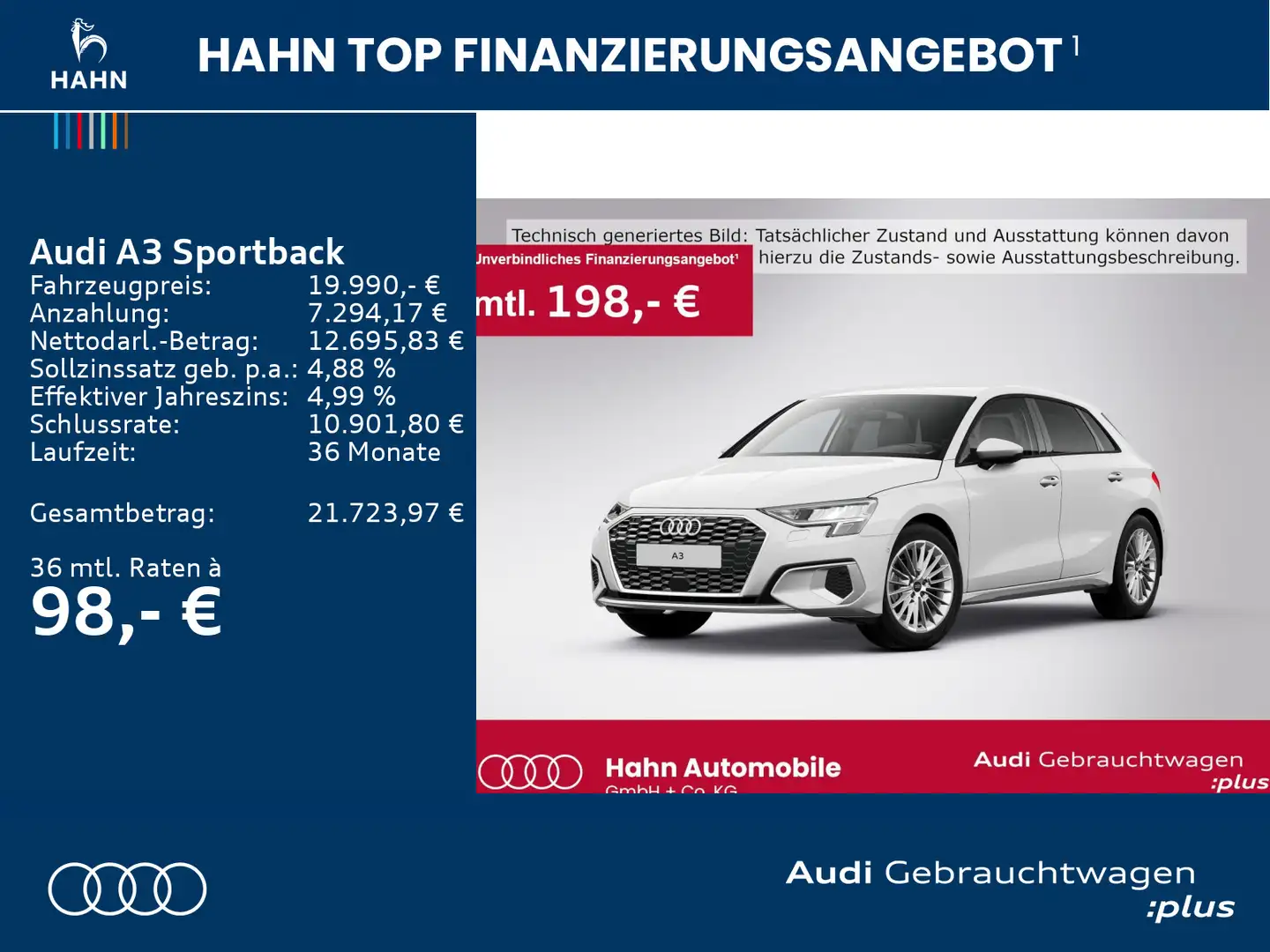 Audi A3 30 TDI advanced AHK Fahrschule Carp Weiß - 2